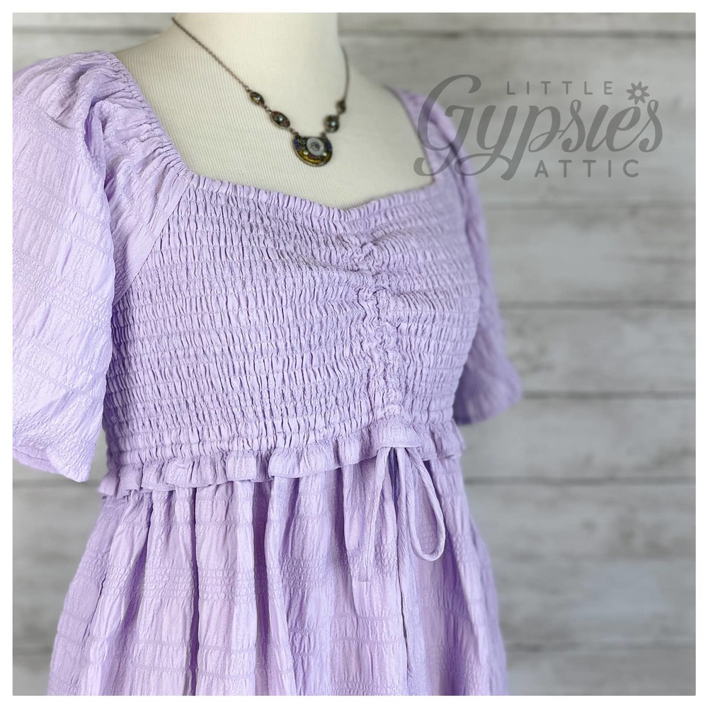 Lilac Mist Ruched Babydoll Dress - Picture 8 of 16